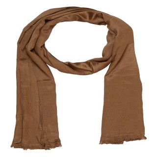 Satin Plain Stole-Brown Color 